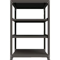 ICHIMAI 重量ボルトレスラック 段荷重1000Kg H1800×W1200×D900 天地4段 単体グレー TH1000-649T4（直送品）