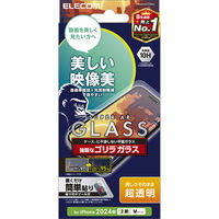 iPhone16 ガラスフィルム 超透明 光反射軽減 美しい映像美 ゴリラ PM-A24AFLGARO エレコム 1個