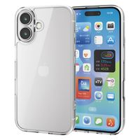 iPhone16 ケース ハイブリッド 衝撃吸収 背面ガラス クリア PM-A24AHVCG1CR エレコム 1個（直送品）