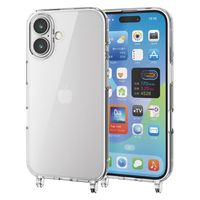 iPhone16 ケース ハイブリッド ショルダーストラップホール付 クリア PM-A24AHVCKSHCR エレコム 1個
