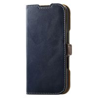 iPhone16 ケース レザー 手帳型 衝撃吸収 スリム ネイビー PM-A24APLFYNV エレコム 1個