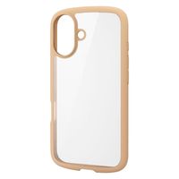 iPhone16 ケース ハイブリッド 衝撃吸収 ストラップホール付 カフェオレ PM-A24ATSLFCBE エレコム 1個（直送品）