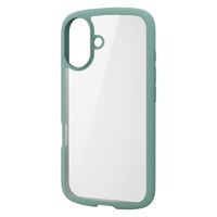 iPhone16 ケース ハイブリッド 衝撃吸収 軽量 薄型 グリーン PM-A24ATSLFCGN エレコム 1個