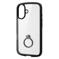 iPhone16 ケース ハイブリッド 衝撃吸収 スタンド機能付 ブラック PM-A24ATSLFCRBK エレコム 1個
