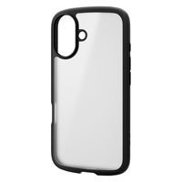 iPhone16 ケース ハイブリッド 衝撃吸収 背面マットクリア ブラック PM-A24ATSLFCSBK エレコム 1個（直送品）