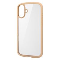 iPhone16 Plus ケース ハイブリッド 衝撃吸収 軽量 薄型 カフェオレ PM-A24BTSLFCBE エレコム 1個（直送品）