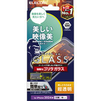 iPhone16 Pro ガラスフィルム 超透明 光反射軽減 美しい映像美 ゴリラ PM-A24CFLGARO エレコム 1個