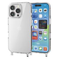 iPhone16 Pro ケース ハイブリッド ショルダーストラップホール付 透明 PM-A24CHVCKSHCR エレコム 1個（直送品）