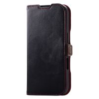 iPhone16 Pro ケース レザー 手帳型 衝撃吸収 スリム ブラック PM-A24CPLFYBK エレコム 1個（直送品）