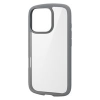 iPhone16 Pro ケース ハイブリッド 衝撃吸収 軽量 薄型 グレー PM-A24CTSLFCGY エレコム 1個（直送品）