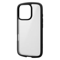 iPhone16 Pro ケース ハイブリッド 薄型 背面マットクリア ブラック PM-A24CTSLFCSBK エレコム 1個（直送品）