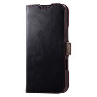 iPhone16 Pro Max ケース レザー 手帳型 衝撃吸収 スリム ブラック PM-A24DPLFYBK エレコム 1個（直送品）