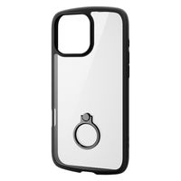 iPhone16 Pro Max ケース ハイブリッド 衝撃吸収 リング ブラック PM-A24DTSLFCRBK エレコム 1個（直送品）