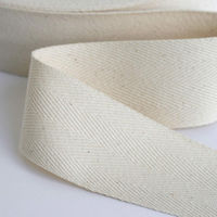 日本紐釦貿易 綿厚綾テープ(綿100%) 幅50mm×50m巻 生成色 HM50 1セット(1巻×2)