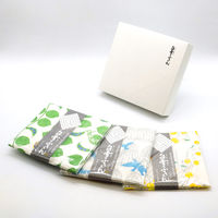 白雪友禅ふきん おすすめ3枚セット ギフトパッケージ入り ジャックと豆の木緑・青い鳥銀色・さくらんぼ黄色 1セット（3枚入）