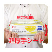 【おしりふき】オオサキメディカル プラスハート 超厚・超大おしりふき ふた付 超厚手 超大判 エンボス 1パック（50枚入）