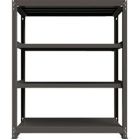 ICHIMAI 重量ボルトレスラック 段荷重1000Kg H1800×W1500×D600 天地4段 単体グレー TH1000-656T4（直送品）