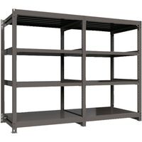 ICHIMAI 重量ボルトレスラック 段荷重1000Kg H1800×W1200×D900 天地4段 連結グレー TH1000-649R4（直送品）