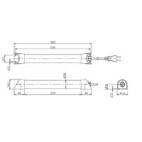 日機 スリム型防水LEDライト 2mケーブル サイズ(mm):300×41.6×38.1 NLT4-10-AC1-S(2M+P) 1個（直送品）