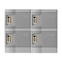 MTセキュリティジャパン 小物入れロッカー(ダイヤル錠) 2列2段/4人用 T-280E-2-2 1セット 64-9603-26（直送品）