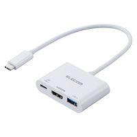 ドッキングステーション タイプC ハブ 3in1 HDMI USB-C /A USBハブ 白 DST-W12 エレコム 1個（直送品）