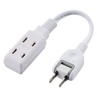電源タップ 延長コード 短い 0.1m 2P コンセント 3個口 極性対応 ホワイト ECT-3401WH エレコム 1個