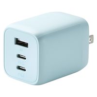 USB充電器 タイプC PD 65W USB-C×2 USB-A×1 ブルー MPA-ACCP4465BU エレコム 1個（直送品）