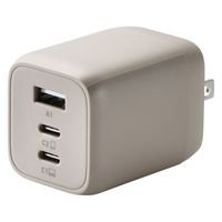 USB充電器 タイプC PD 65W USB-C×2 USB-A×1 グレージュ MPA-ACCP4465GB エレコム 1個（直送品）