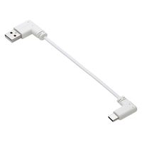 充電専用 タイプCケーブル ( USB-A to C ) フラット L字 10cm 白 MPA-ACLL01WH エレコム 1個（直送品）