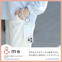 スマホハンドストラップ 手首 クリアタイプ カラビナリング 1口穴 &me ブルー P-STHCRBU エレコム 1個（直送品）