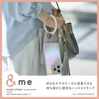 スマホハンドストラップ 手首 クリアタイプ カラビナリング 1口穴 &me ホワイト P-STHCRWH エレコム 1個（直送品）
