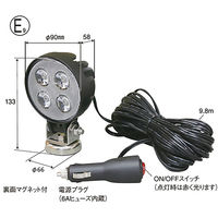 パーマンコーポレーション LEDワークランプ 4LED DC12~24V 防水 1164515000 1個（直送品）