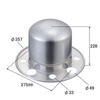 パーマンコーポレーション センターカバー新ISO規格車大型8穴1枚リア ステンレス仕上19.5インチ 1265382000 1個（直送品）