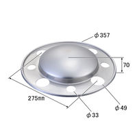 パーマンコーポレーション センターカバー新ISO規格車大型8穴1枚フロント ステンレス仕上19.5インチ 1265380000 1個（直送品）