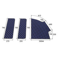 パーマンコーポレーション 階段用マット 3点セット 大型バス用 青・黒 1436920000 1個（直送品）