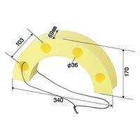 パーマンコーポレーション アオリ保護クッション 新ISO規格大型低床車19.5インチ用半円型 1441500000 1個（直送品）