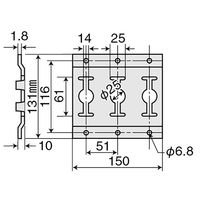 パーマンコーポレーション Eトラック レール 3穴タイプ ステンレス 6432500000 1個（直送品）