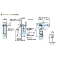 ホシモト 防水平面平スイングハンドル AB-332-1 1個 62-2985-23（直送品）
