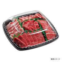 エフピコ オードブル容器 シェルトプラッター角30R 本体 黒 49920031 1ケース(200個(10個×（直送品）