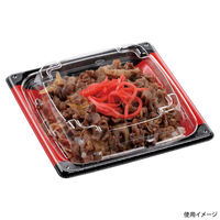 エフピコ どんぶり容器 MFP角盛重 16-16 本体 フチ黒赤 4M041662 1ケース(800個(50個×16)（直送品）