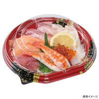 エフピコ どんぶり容器 MSD半月丼 19-18(40) 花菱赤 7M041918 1ケース(800個(50個×16)（直送品）