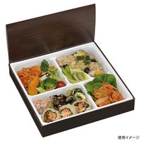 エフピコチューパ 仕出し弁当容器 エコ折蓋80-80 ダークウッド FSM CP501881 1ケース(300個(50個×6)（直送品）