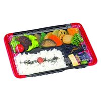 エフピコチューパ 弁当容器 CK-3-2 フチ赤黒セット(エコOP) CP520393 1ケース(400個(50個×8)（直送品）