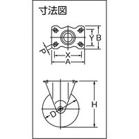 【アウトレット】ハンマーキャスター ハンマー 固定式ゴム車輪(スチールホイール・ローラーベアリング)150mm 420SRRB150 1個