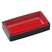 エフピコ ウッド容器 WUS-302 本体 黒地黒千筋赤 8D443020 1ケース(360個(20個×18)（直送品）