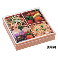 エフピコ 弁当容器 WPS-角180-180 本体 柾目朱 80050123 1ケース(240個(15個×16)（直送品）