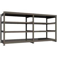 ICHIMAI 重量ボルトレスラック 段荷重1000Kg H1500×W1500×D900 天地4段 連結グレー TH1000-559R4（直送品）