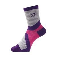 エビスニット 吸汗速乾メリノウール使用ミドルソックス 5指タイプ パープル 23~25cm TR-1423 1足 67-4573-37（直送品）