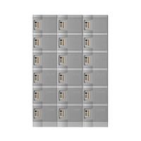 MTセキュリティジャパン 小物入れロッカー(ダイヤル錠) 3列6段/18人用 T-280E-3-6 1セット 64-9603-31（直送品）