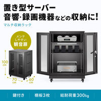 サンワサプライ マルチ収納ラック 幅700×奥行600×高さ1000mm ブラック CP-SVNAMULT7BK 1台（直送品）